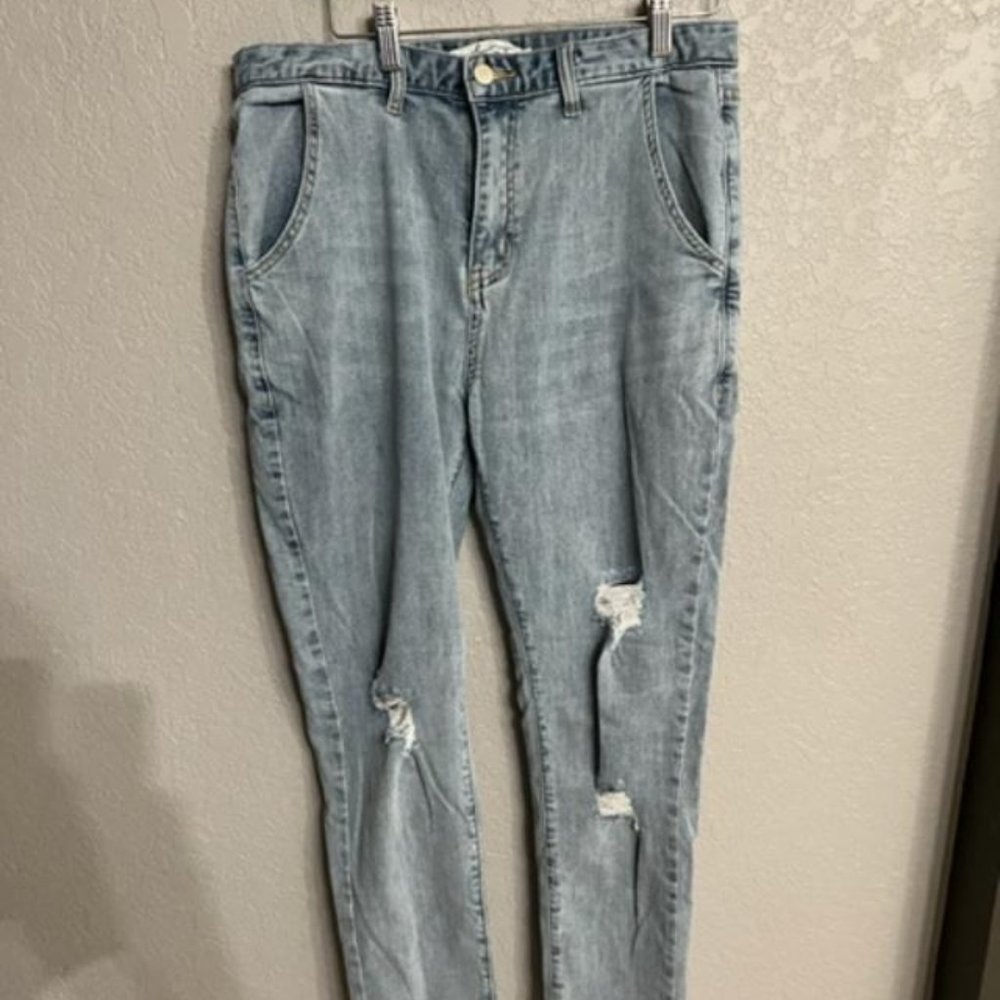 Women's By Egreis Mom Ripped Jeans Pants Size L